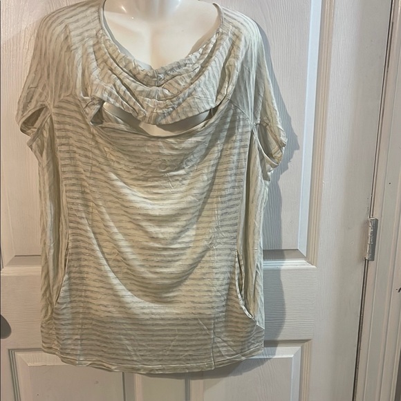Unique Vintage Tops - Unique Vintage Beige Striped Blouse